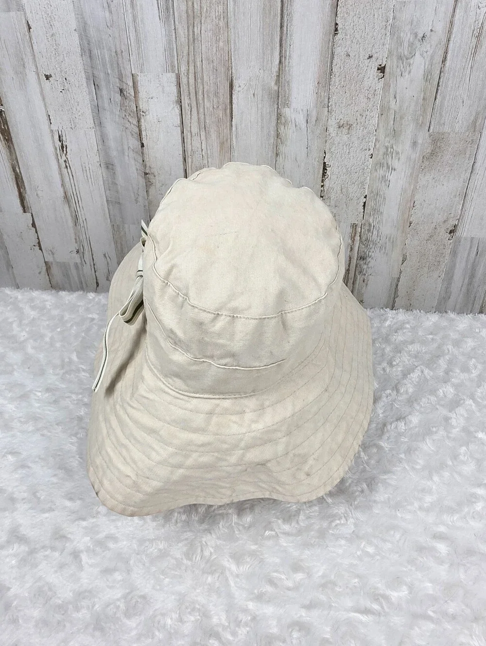 Kirstenbosch South Africa Bucket Hat Beige Linen Size Medium
